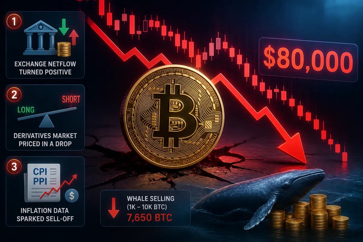 ثلاث أسباب خفية وراء هبوط سعر البيتكوين المفاجئ دون 80 ألف دولار